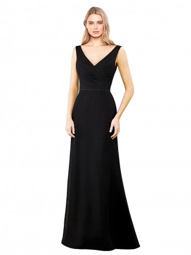 Cheapest V-Neckline Chiffon Bridesmaid Dress / Prom Dress with Draped Bodice UK