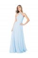 Cheapest Criss Cross High Neck Halter Chiffon Bridesmaid Dress UK