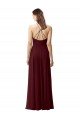 Cheapest Slim Long High Halter Neck Chiffon Bridesmaid Dress with High Side Slit UK