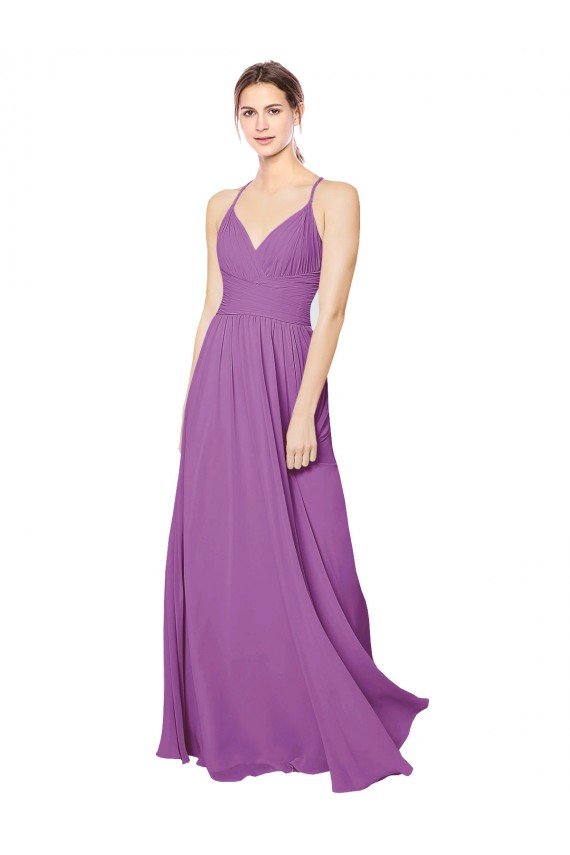 Cheapest Braided Straps Cross Back Sweetheart Chiffon Bridesmaid Dress UK