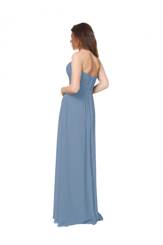 Cheapest Chiffon A-Line Wraparound Draping Long Bridesmaid Dress UK