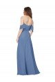 Cheapest Flutter Sleeves Scoop Neck Off the Shoulder Long Chiffon Bridesmaid Dress UK