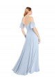 Cheapest Off the Shoulder Flutter Sleeves Long Chiffon Bridesmaid Dress UK