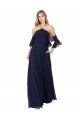 Cheapest Halter Neck Cold Shoulder Flutter Sleeves Bridesmaid Dress UK