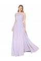 Cheapest High Neck Halter Shirred Chiffon Bridesmaid Dress / Formal Prom Dress UK