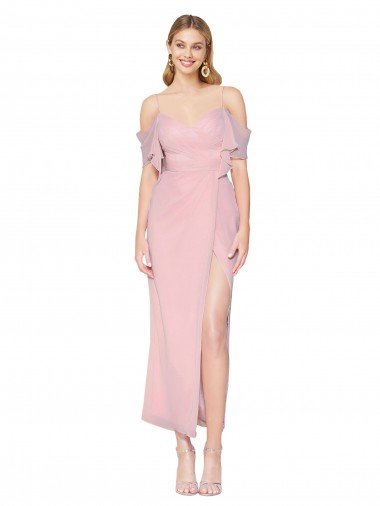 Cheapest Mermaid Cold Shoulder Short Knee Length Chiffon Bridesmaid Dress / Formal Prom Dress UK