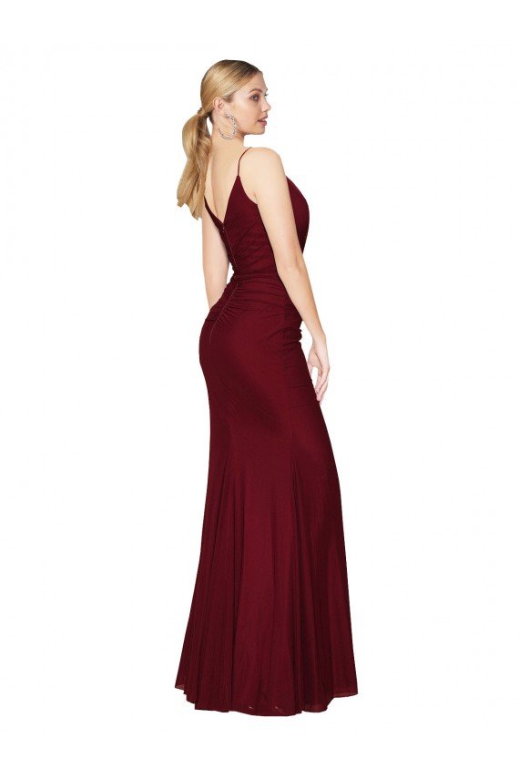 Cheapest Floor Length High Neck Chiffon Bridesmaid Dress / Formal Prom Dress with Side Slit UK