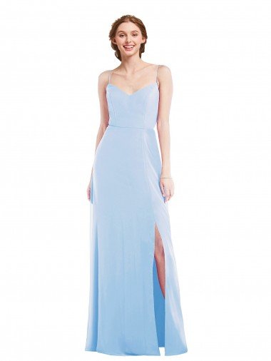 Cheapest Tie Back Cutout Maxi Formal Bridesmaid Dress with Front Slit UK