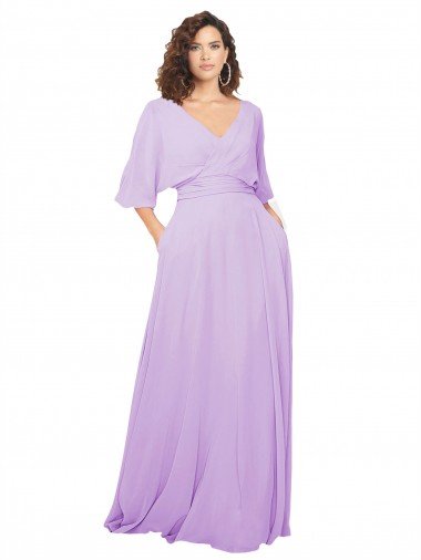 Cheapest Chiffon Bridesmaid Dress with Ruched Waist UK