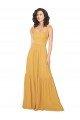 Cheapest Tied Strap Square Neck Long Chiffon Bridesmaid Dress UK