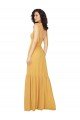 Cheapest Tied Strap Square Neck Long Chiffon Bridesmaid Dress UK