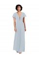 Cheapest Deep V-Neckline Chiffon Bridesmaid Dress with Flutter Sleeves UK