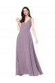 Cheapest Long Chiffon Formal Bridesmaid Dress with Open Back UK