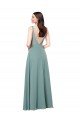 Cheapest Long Chiffon Formal Bridesmaid Dress with Open Back UK