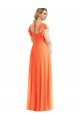 Cheapest Flutter Sleeves Scoop Open Back Chiffon Maxi Bridesmaid Dress UK