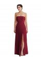 Cheapest Cuffed Strapless Maxi Formal Bridesmaid Dress with Front Slit UK