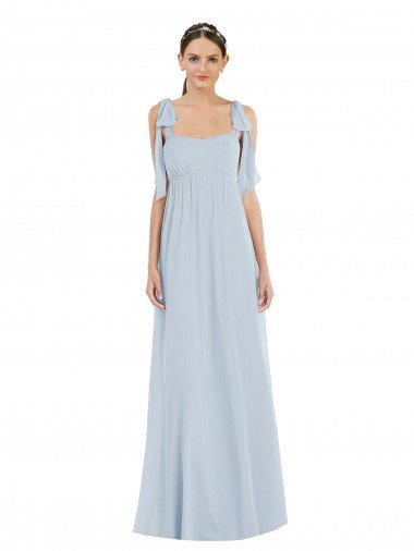 Cheapest Tie Shoulder Empire Waist Maxi Bridesmaid Dress UK