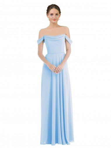 Cheapest Off the Shoulder Draped Neckline Maxi Formal Bridesmaid Dress UK