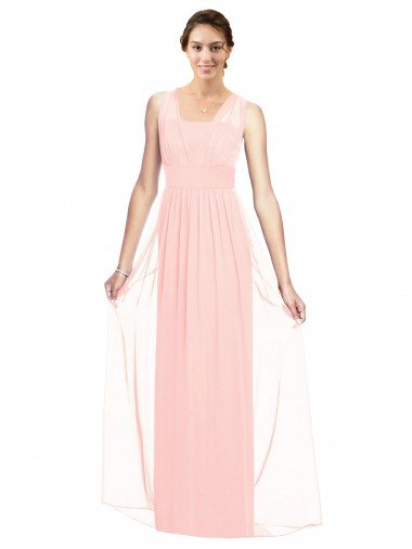 Cheapest V-Neck Full Length Chiffon Bridesmaid Dress UK