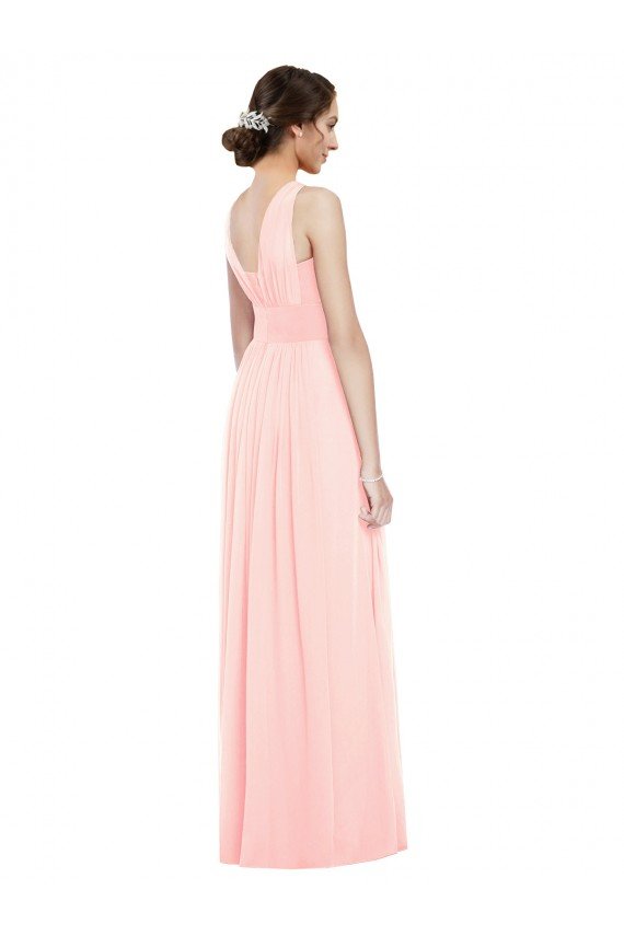 Cheapest V-Neck Full Length Chiffon Bridesmaid Dress UK