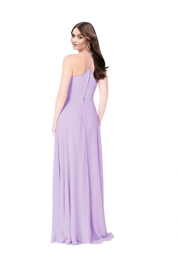 Cheapest Chiffon A-Line Bridesmaid Dress with Halter Back UK