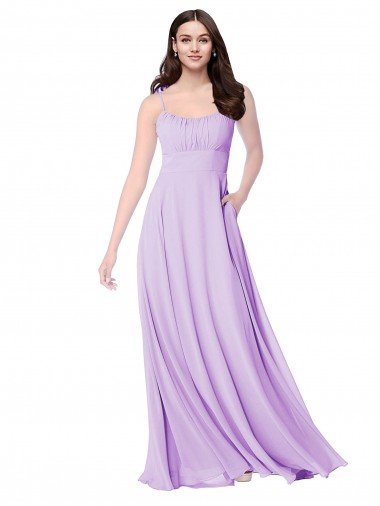 Cheapest Chiffon A-Line Chiffon Bridesmaids Dress with Ruched Bodice UK