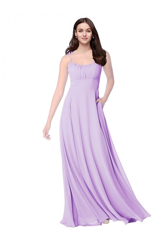 Cheapest Chiffon A-Line Chiffon Bridesmaids Dress with Ruched Bodice UK