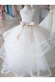Cheapest Ivory Ball Gown High Neck Floor Length Flower Girl Dress UK