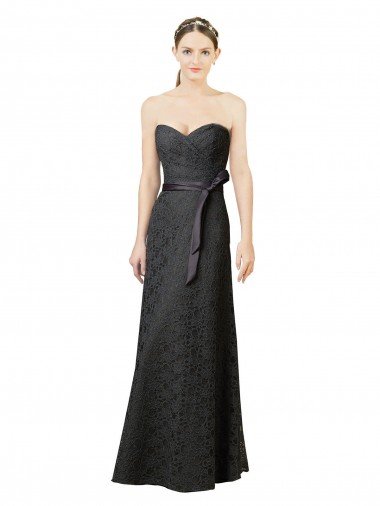 Cheapest Strapless Lace Bridesmaid Dress with Sweetheart Neckline UK