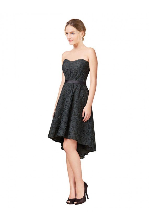 Cheapest Lace Cocktail Bridesmaid Dress with Hi-Low Hemline UK