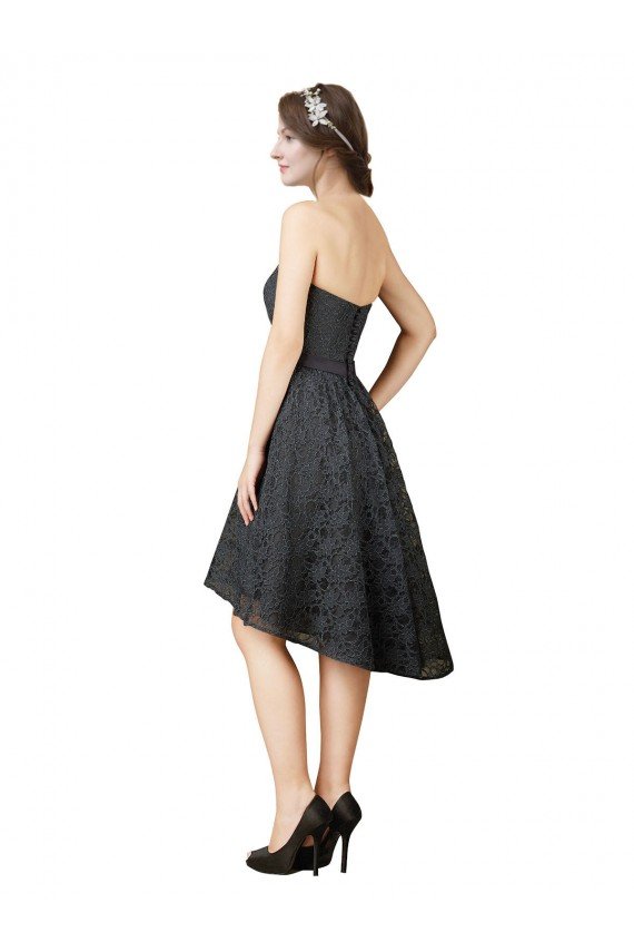 Cheapest Lace Cocktail Bridesmaid Dress with Hi-Low Hemline UK