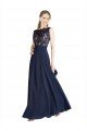 Cheapest Bateaux Neckline A-Line Lace Bridesmaid Dress / Prom Dress with Top Nude Layer UK