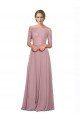 Cheapest Off the Shoulder Lace Crop Top A-Line Chiffon Bridesmaid Dress / Prom Dress UK