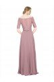 Cheapest Off the Shoulder Lace Crop Top A-Line Chiffon Bridesmaid Dress / Prom Dress UK