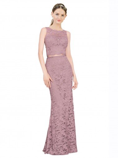 Cheapest Sleeveless Crop Top High Neck Mermaid Lace Bridesmaid Dress / Prom Dress UK