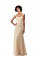 Cheapest Lace A-Line Long Bridesmaids Dress with Satin Waistband UK