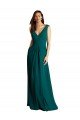 Cheapest Long A-Line Lace and Chiffon Bridesmaid Dress with Open Back UK