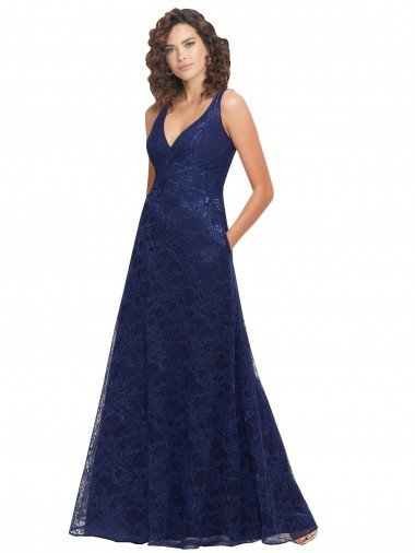 Cheapest Chantilly Lace V-Neck Bridesmaid Dress UK