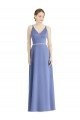 Cheapest Long Floor Length V-Neck Satin Bridesmaid Dress with Spaghetti Straps UK