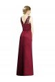 Cheapest Full Length Sleeveless Satin Bridesmaid Dress with Lace Bodice UK