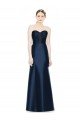 Cheapest Full Length Strapless Satin Bridesmaid Dress with Lace Sweetheart Neckline UK