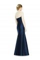 Cheapest Full Length Strapless Satin Bridesmaid Dress with Lace Sweetheart Neckline UK