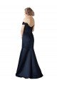 Cheapest Fit and Flare Satin Bridesmaid Dress / Prom Dress with Off the Shoulder Neckline UK