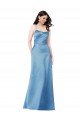 Cheapest Crossing Strap Back Pleated Bodice Long Formal Satin Bridesmaid Dress / Prom Dress UK