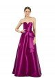 Cheapest Sleeveless V-Neck Long Satin Bridesmaid Dress / Prom Dress with Bow Waist UK