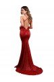 Cheapest Low Back Mermaid V-Neck Long Formal Sequin Bridesmaid Dress / Prom Dress UK