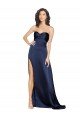 Cheapest Knotted Sweetheart Formal Silky Satin Bridesmaid Dress / Prom Dress with High Side Split UK