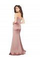 Cheapest Floor Length Formal Silky Satin Bridesmaid Dress / Prom Dress with Front Skirt Slit UK