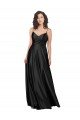 Cheapest Full Length V-Neckline Formal Silky Satin Bridesmaid Dress / Prom Dress with Full Skirt UK