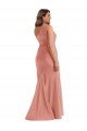 Cheapest Cascade Ruffle One Shoulder Bustier Formal Silky Satin Mermaid Bridesmaid Dress / Prom Dress UK